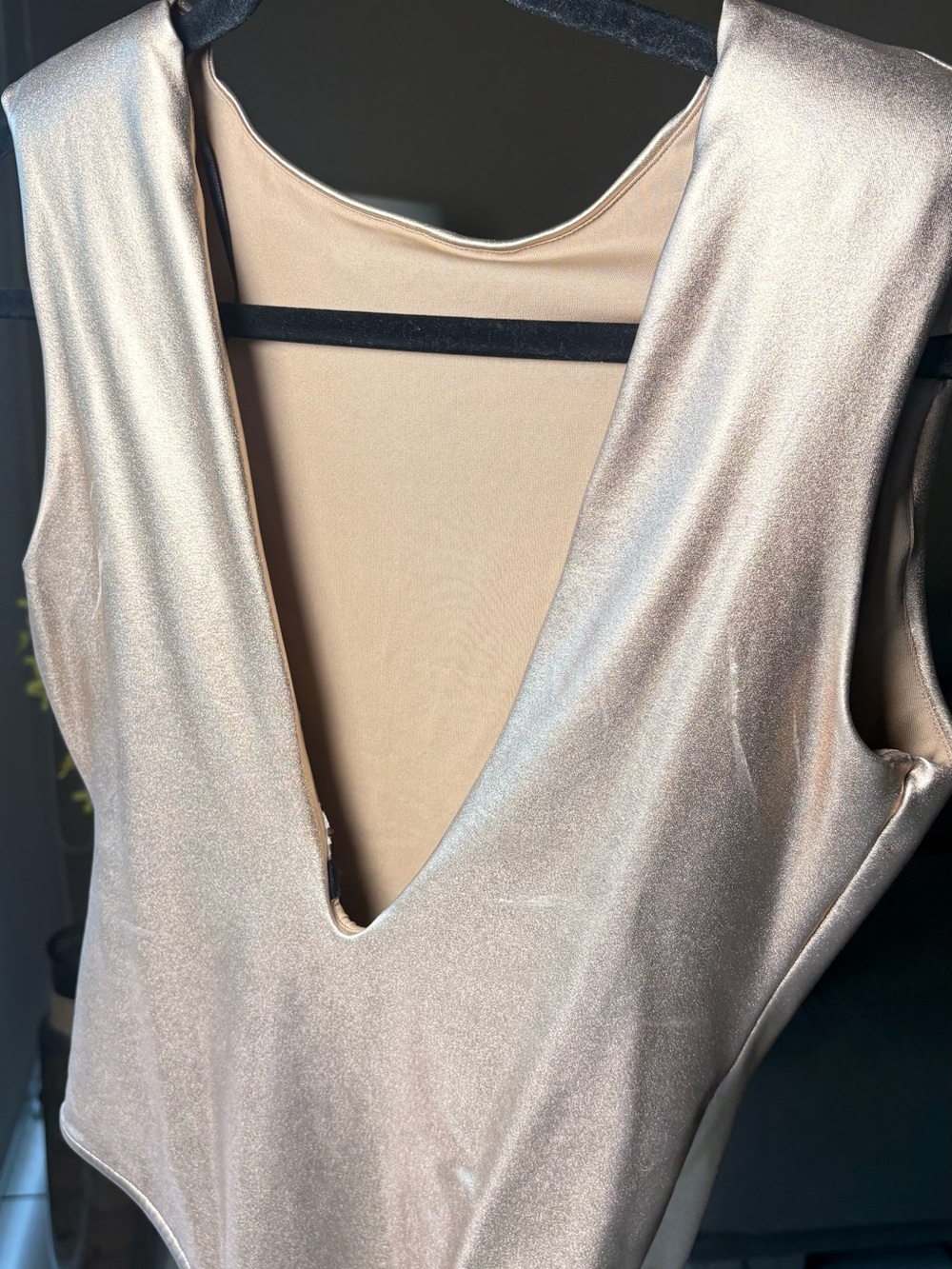 H&M Shimmery Champagne Bodysuit